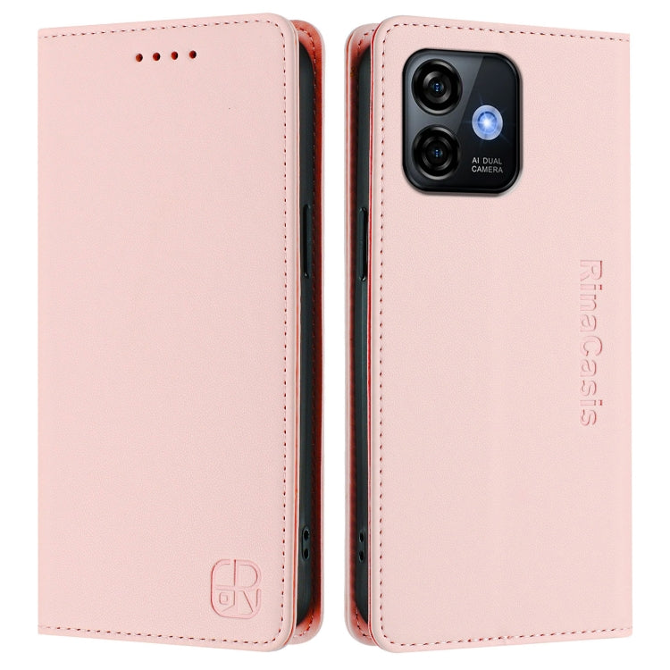 For Ulefone Note 16 Pro RC01 Dual-Folded Magnetic Suction RFID Leather Phone Case(Pink) - free shipping - PMC TechLife - Order now!