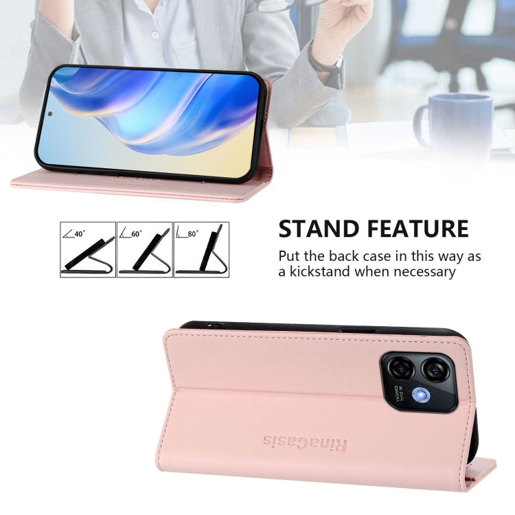 For Ulefone Note 16 Pro RC01 Dual-Folded Magnetic Suction RFID Leather Phone Case(Pink) - free shipping - PMC TechLife - Order now!