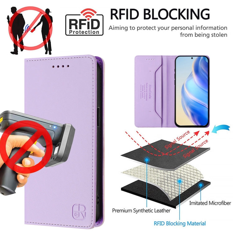 For Ulefone Note 16 Pro RC01 Dual-Folded Magnetic Suction RFID Leather Phone Case(Light Purple) - Ulefone Cases by PMC TechLife | Online Shopping South Africa | PMC TechLife | Buy Now Pay Later Mobicred
