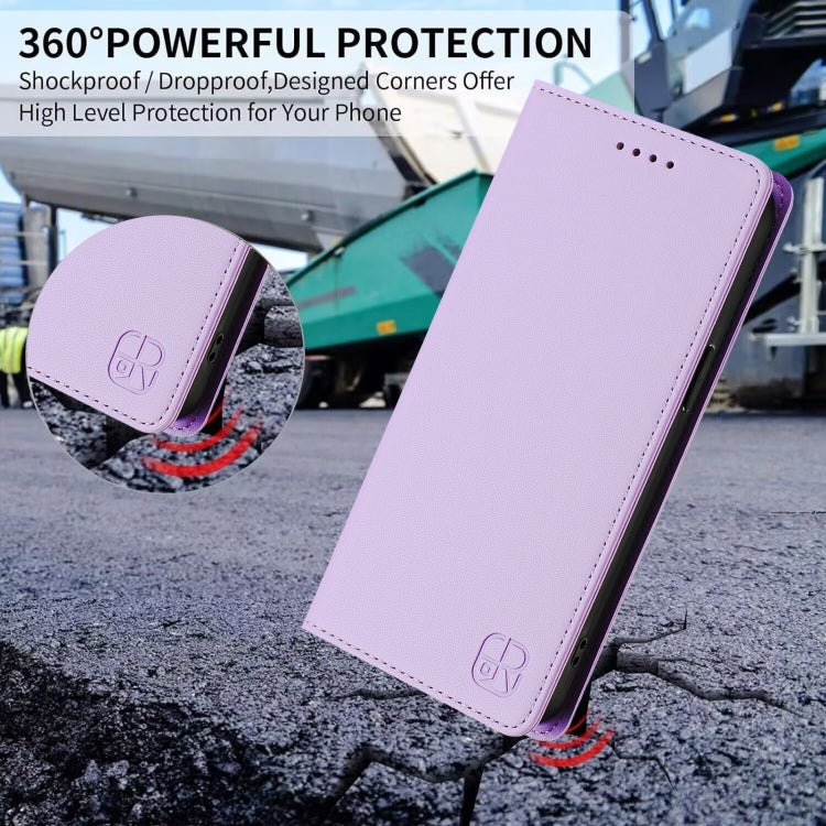 For Ulefone Note 16 Pro RC01 Dual-Folded Magnetic Suction RFID Leather Phone Case(Light Purple) - Ulefone Cases by PMC TechLife | Online Shopping South Africa | PMC TechLife | Buy Now Pay Later Mobicred