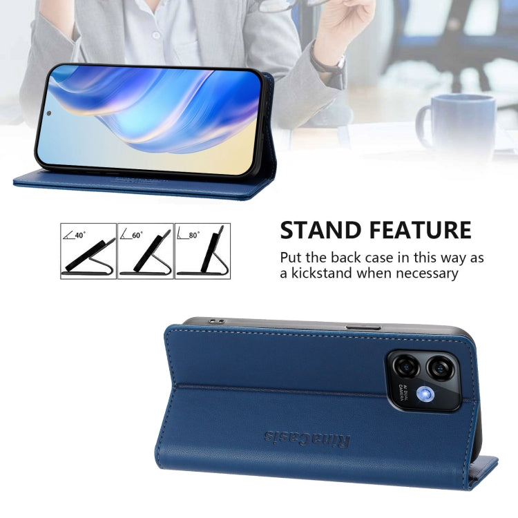 For Ulefone Note 16 Pro RC01 Dual-Folded Magnetic Suction RFID Leather Phone Case(Dark Blue) - Ulefone Cases by PMC TechLife | Online Shopping South Africa | PMC TechLife | Buy Now Pay Later Mobicred