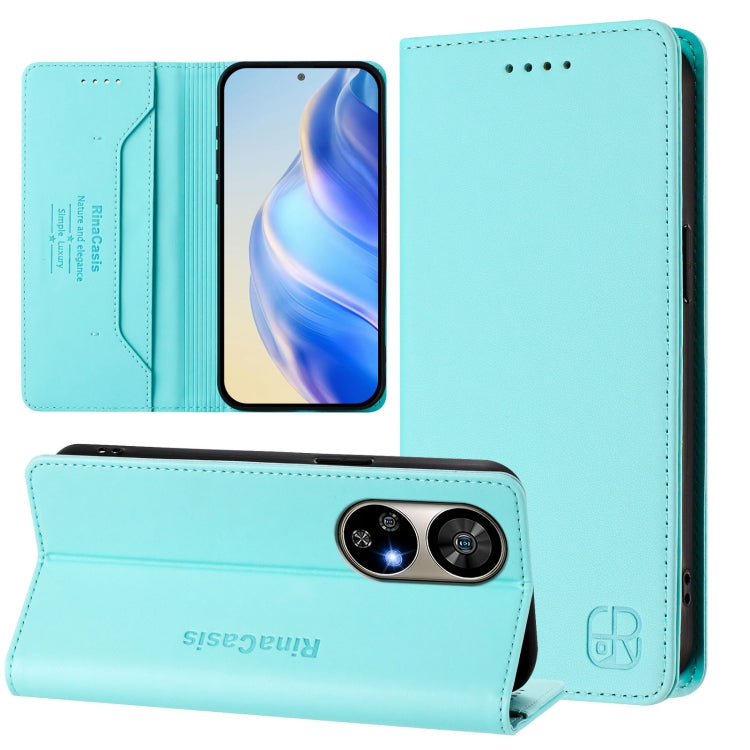 For Ulefone Note 17 Pro RC01 Dual-Folded Magnetic Suction RFID Leather Phone Case(Mint Green) - free shipping - PMC TechLife - Order now!