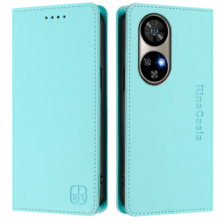 For Ulefone Note 17 Pro RC01 Dual-Folded Magnetic Suction RFID Leather Phone Case(Mint Green) - free shipping - PMC TechLife - Order now!