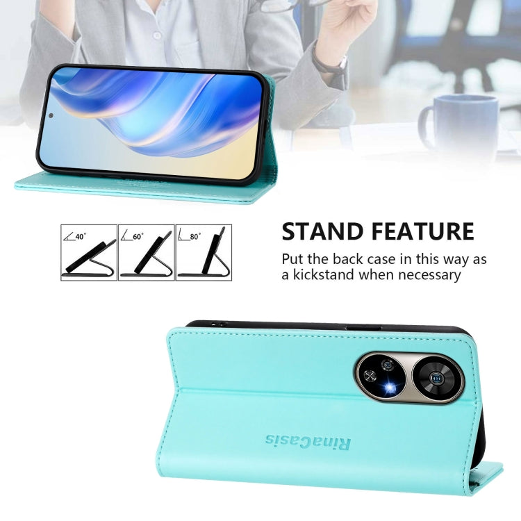 For Ulefone Note 17 Pro RC01 Dual-Folded Magnetic Suction RFID Leather Phone Case(Mint Green) - free shipping - PMC TechLife - Order now!