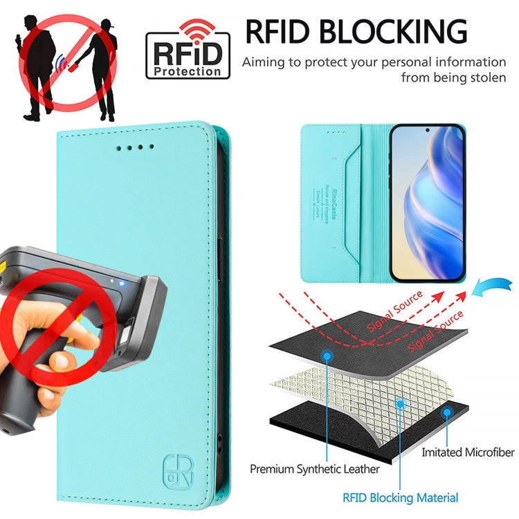 For Ulefone Note 17 Pro RC01 Dual-Folded Magnetic Suction RFID Leather Phone Case(Mint Green) - free shipping - PMC TechLife - Order now!