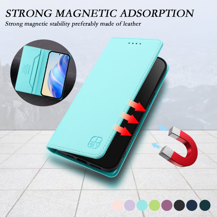 For Ulefone Note 17 Pro RC01 Dual-Folded Magnetic Suction RFID Leather Phone Case(Mint Green) - free shipping - PMC TechLife - Order now!