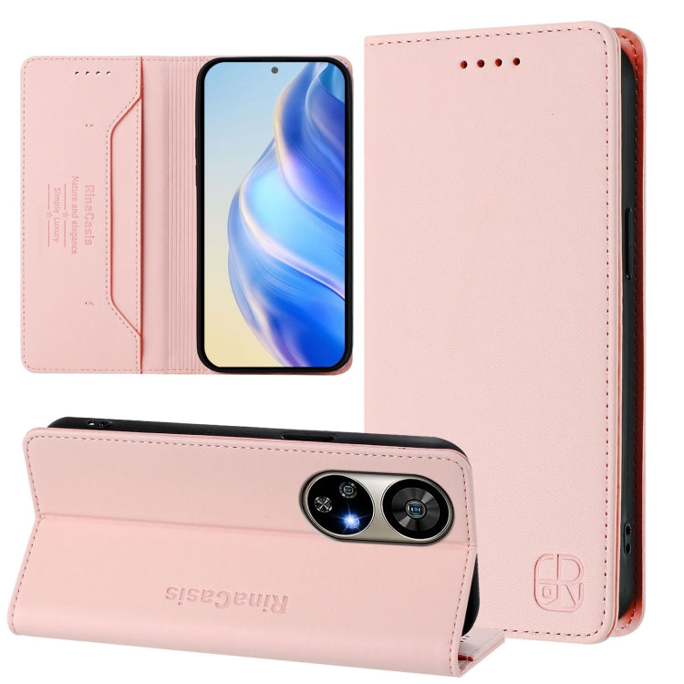 For Ulefone Note 17 Pro RC01 Dual-Folded Magnetic Suction RFID Leather Phone Case(Pink) - Ulefone Cases by PMC TechLife | Online Shopping South Africa | PMC TechLife | Buy Now Pay Later Mobicred