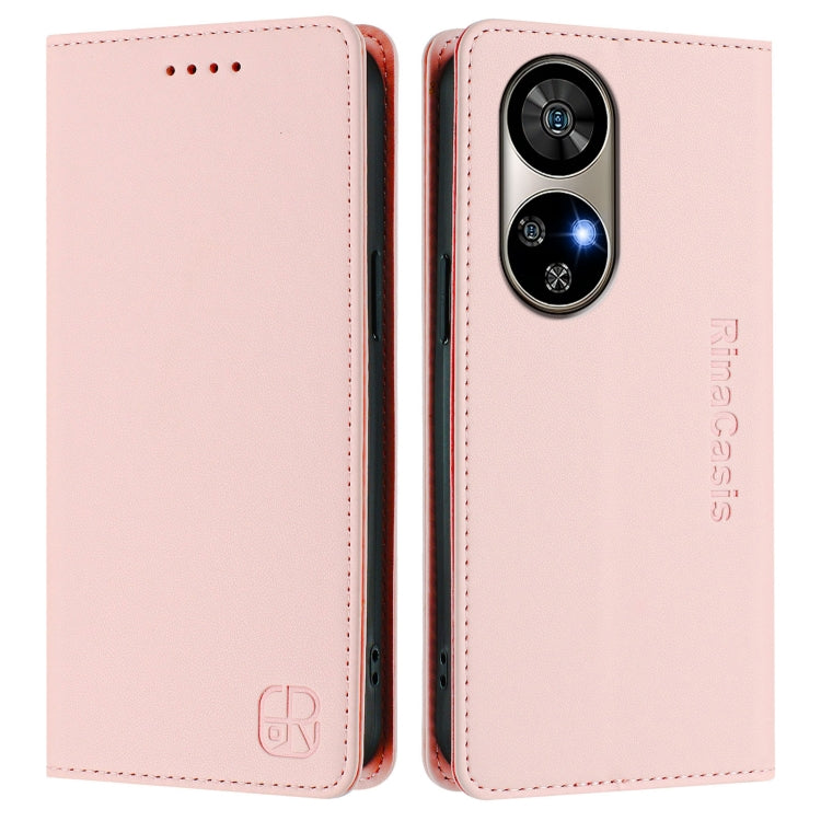For Ulefone Note 17 Pro RC01 Dual-Folded Magnetic Suction RFID Leather Phone Case(Pink) - Ulefone Cases by PMC TechLife | Online Shopping South Africa | PMC TechLife | Buy Now Pay Later Mobicred