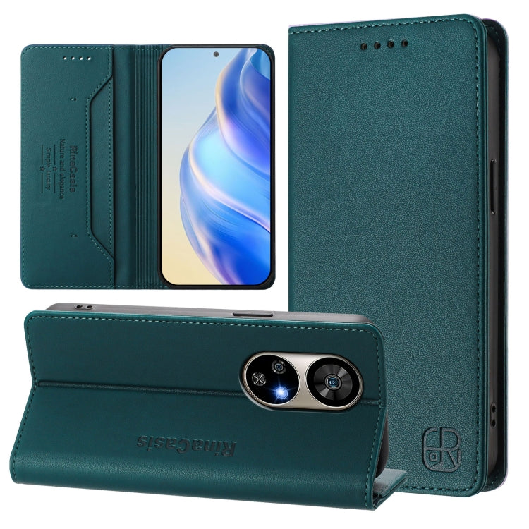For Ulefone Note 17 Pro RC01 Dual-Folded Magnetic Suction RFID Leather Phone Case(Dark Green) - Ulefone Cases by PMC TechLife | Online Shopping South Africa | PMC TechLife | Buy Now Pay Later Mobicred