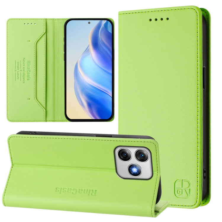 For Ulefone Note 18 Ultra 5G RC01 Dual-Folded Magnetic Suction RFID Leather Phone Case(Grass Green) - Ulefone Cases by PMC TechLife | Online Shopping South Africa | PMC TechLife | Buy Now Pay Later Mobicred