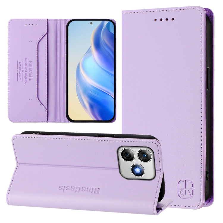 For Ulefone Note 18 Ultra 5G RC01 Dual-Folded Magnetic Suction RFID Leather Phone Case(Light Purple) - free shipping - PMC TechLife - Order now!