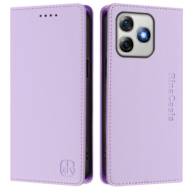 For Ulefone Note 18 Ultra 5G RC01 Dual-Folded Magnetic Suction RFID Leather Phone Case(Light Purple) - free shipping - PMC TechLife - Order now!