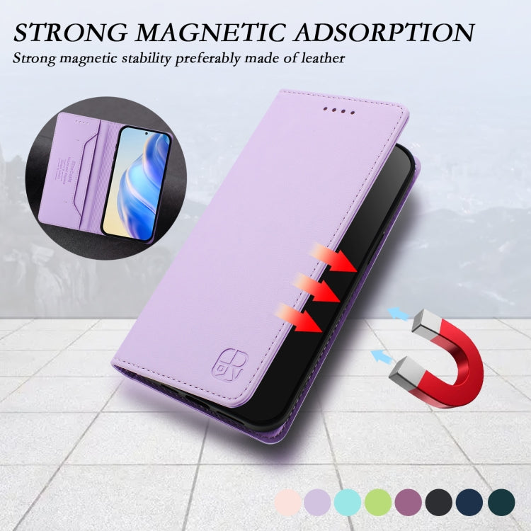 For Ulefone Note 18 Ultra 5G RC01 Dual-Folded Magnetic Suction RFID Leather Phone Case(Light Purple) - free shipping - PMC TechLife - Order now!