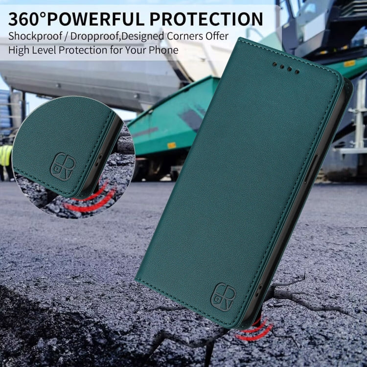 For Ulefone Note 18 Ultra 5G RC01 Dual-Folded Magnetic Suction RFID Leather Phone Case(Dark Green) - Ulefone Cases by PMC TechLife | Online Shopping South Africa | PMC TechLife | Buy Now Pay Later Mobicred