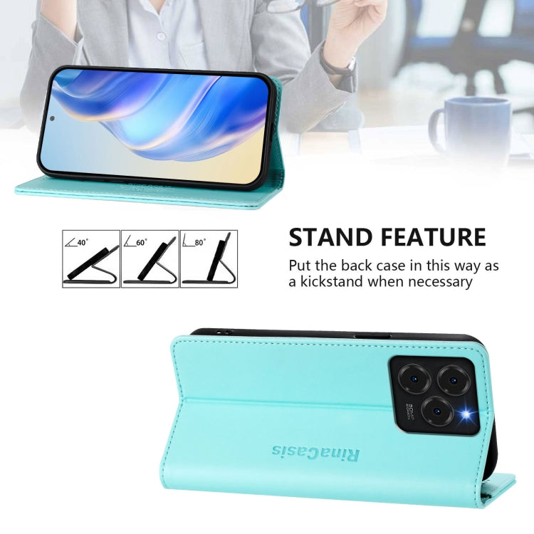 For Ulefone Note 20 Pro RC01 Dual-Folded Magnetic Suction RFID Leather Phone Case(Mint Green) - Ulefone Cases by PMC TechLife | Online Shopping South Africa | PMC TechLife | Buy Now Pay Later Mobicred