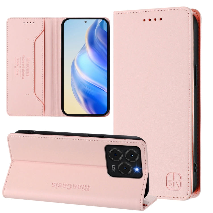 For Ulefone Note 20 Pro RC01 Dual-Folded Magnetic Suction RFID Leather Phone Case(Pink) - Ulefone Cases by PMC TechLife | Online Shopping South Africa | PMC TechLife | Buy Now Pay Later Mobicred