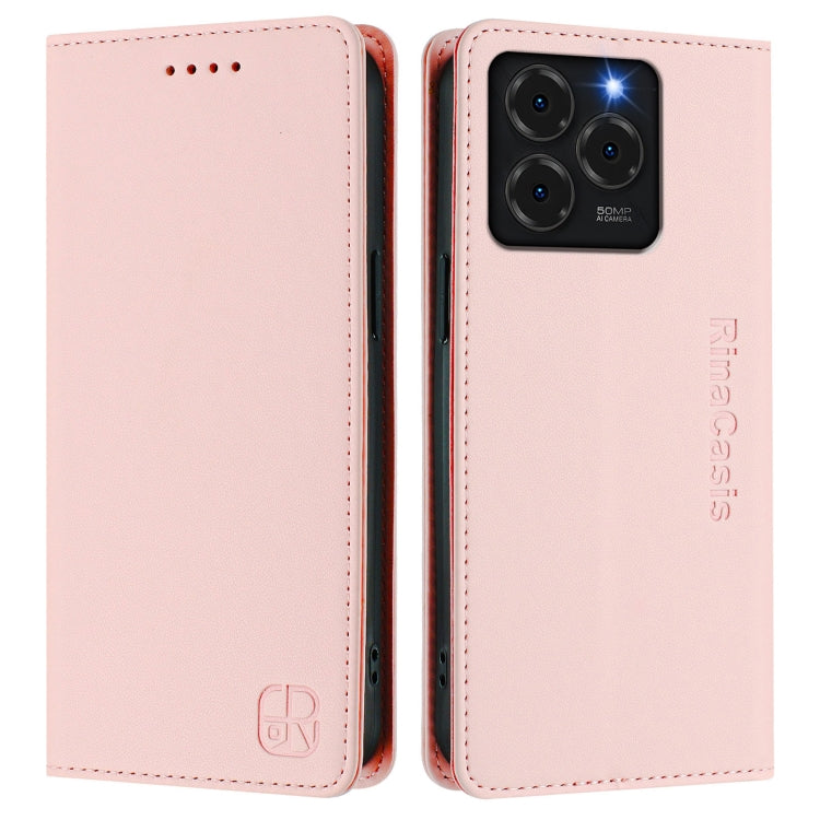 For Ulefone Note 20 Pro RC01 Dual-Folded Magnetic Suction RFID Leather Phone Case(Pink) - Ulefone Cases by PMC TechLife | Online Shopping South Africa | PMC TechLife | Buy Now Pay Later Mobicred