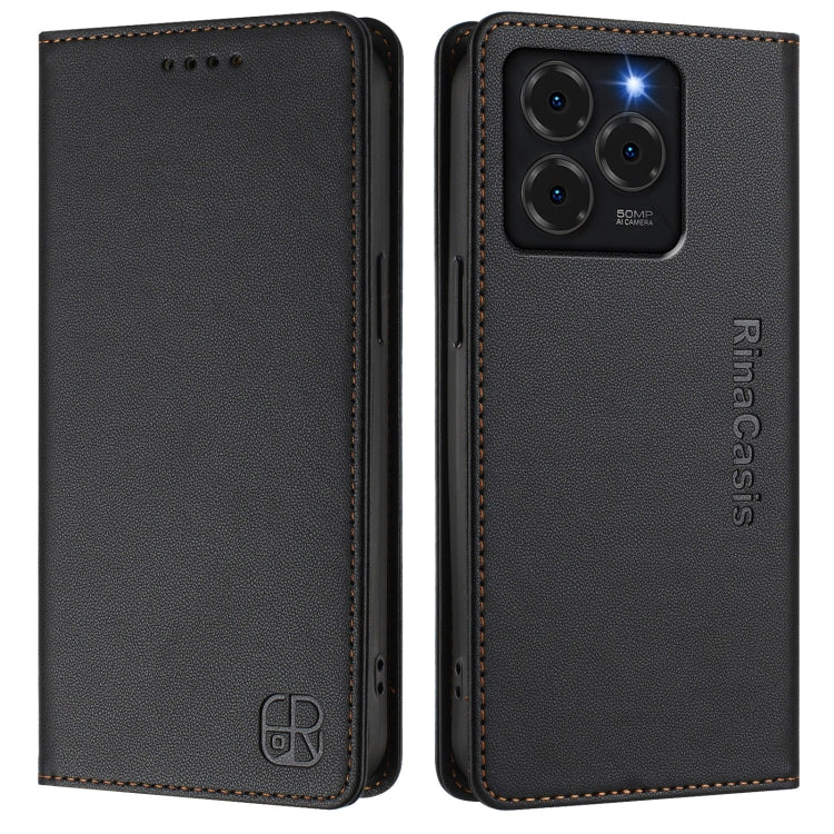 For Ulefone Note 20 Pro RC01 Dual-Folded Magnetic Suction RFID Leather Phone Case(Black) - Ulefone Cases by PMC TechLife | Online Shopping South Africa | PMC TechLife | Buy Now Pay Later Mobicred