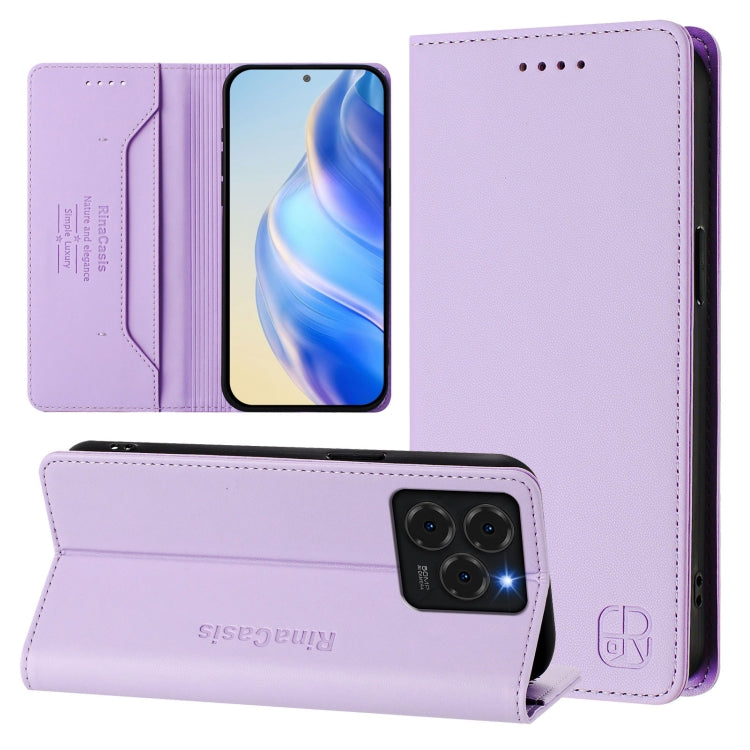 For Ulefone Note 20 Pro RC01 Dual-Folded Magnetic Suction RFID Leather Phone Case(Light Purple) - Ulefone Cases by PMC TechLife | Online Shopping South Africa | PMC TechLife | Buy Now Pay Later Mobicred