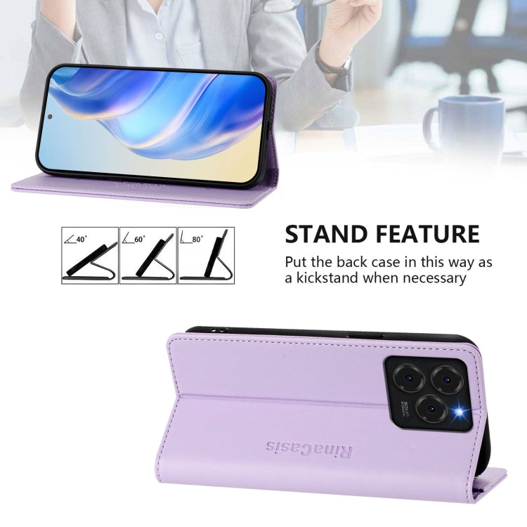 For Ulefone Note 20 Pro RC01 Dual-Folded Magnetic Suction RFID Leather Phone Case(Light Purple) - Ulefone Cases by PMC TechLife | Online Shopping South Africa | PMC TechLife | Buy Now Pay Later Mobicred