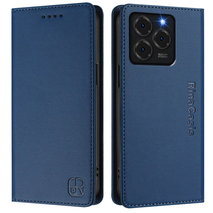 For Ulefone Note 20 Pro RC01 Dual-Folded Magnetic Suction RFID Leather Phone Case(Dark Blue) - Ulefone Cases by PMC TechLife | Online Shopping South Africa | PMC TechLife | Buy Now Pay Later Mobicred