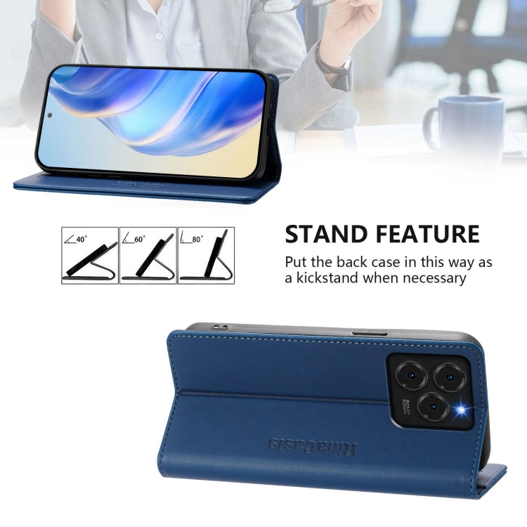 For Ulefone Note 20 Pro RC01 Dual-Folded Magnetic Suction RFID Leather Phone Case(Dark Blue) - Ulefone Cases by PMC TechLife | Online Shopping South Africa | PMC TechLife | Buy Now Pay Later Mobicred