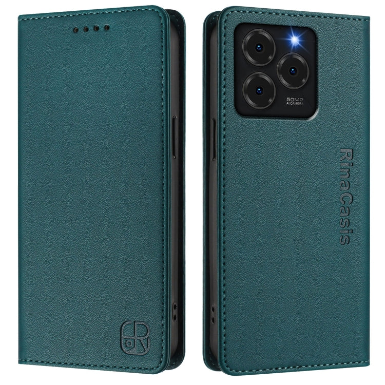 For Ulefone Note 20 Pro RC01 Dual-Folded Magnetic Suction RFID Leather Phone Case(Dark Green) - free shipping - PMC TechLife - Order now!