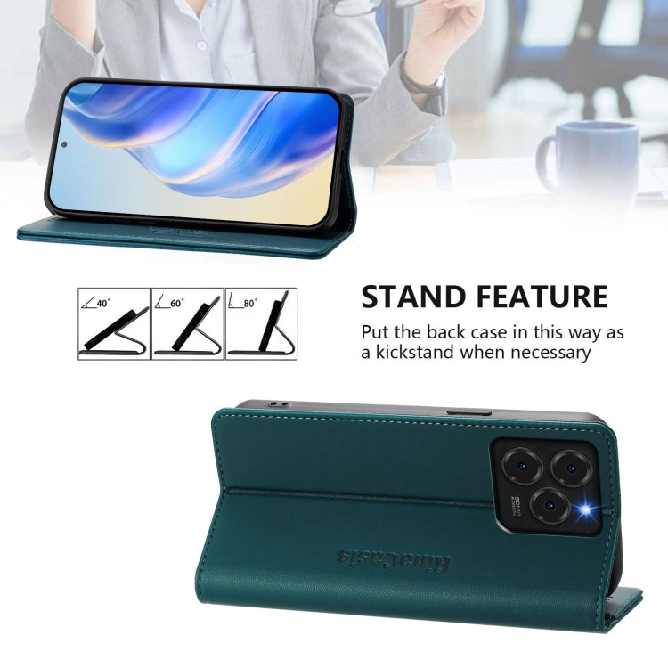 For Ulefone Note 20 Pro RC01 Dual-Folded Magnetic Suction RFID Leather Phone Case(Dark Green) - free shipping - PMC TechLife - Order now!