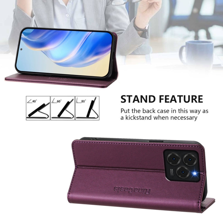 For Ulefone Note 20 Pro RC01 Dual-Folded Magnetic Suction RFID Leather Phone Case(Violet) - free shipping - PMC TechLife - Order now!