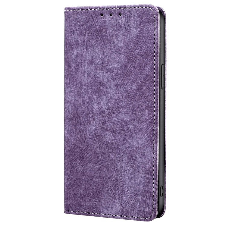 For Samsung Galaxy S25 5G RFID Anti-theft Brush Magnetic Leather Phone Case(Purple) - Galaxy S25 5G Cases by PMC TechLife | Online Shopping South Africa | PMC TechLife | Buy Now Pay Later Mobicred