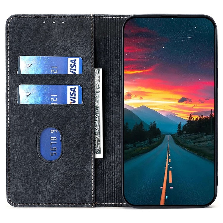 For Samsung Galaxy S25 Ultra 5G RFID Anti-theft Brush Magnetic Leather Phone Case(Black) - Galaxy S25 Ultra 5G Cases by PMC TechLife | Online Shopping South Africa | PMC TechLife | Buy Now Pay Later Mobicred
