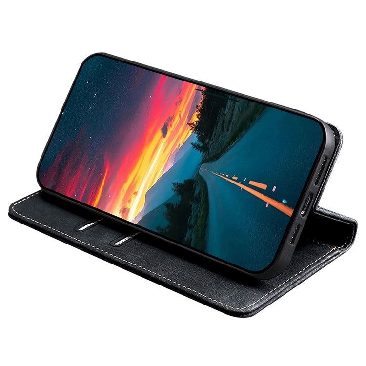 For Samsung Galaxy S25 Ultra 5G RFID Anti-theft Brush Magnetic Leather Phone Case(Black) - Galaxy S25 Ultra 5G Cases by PMC TechLife | Online Shopping South Africa | PMC TechLife | Buy Now Pay Later Mobicred