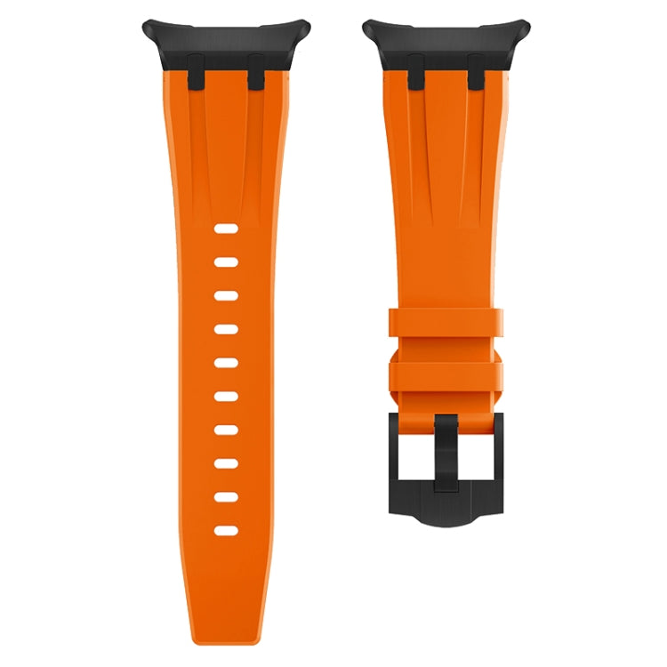 For Samsung Galaxy Watch Ultra 47mm AP Series Liquid Silicone Watch Band(Black Orange) - Watch Bands by PMc TechLife | Online Shopping South Africa | PMc TechLife | Buy Now Pay Later Mobicred