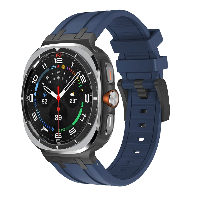 For Samsung Galaxy Watch Ultra 47mm AP Series Liquid Silicone Watch Band(Black Blue) - free shipping - PMc TechLife - Order now!