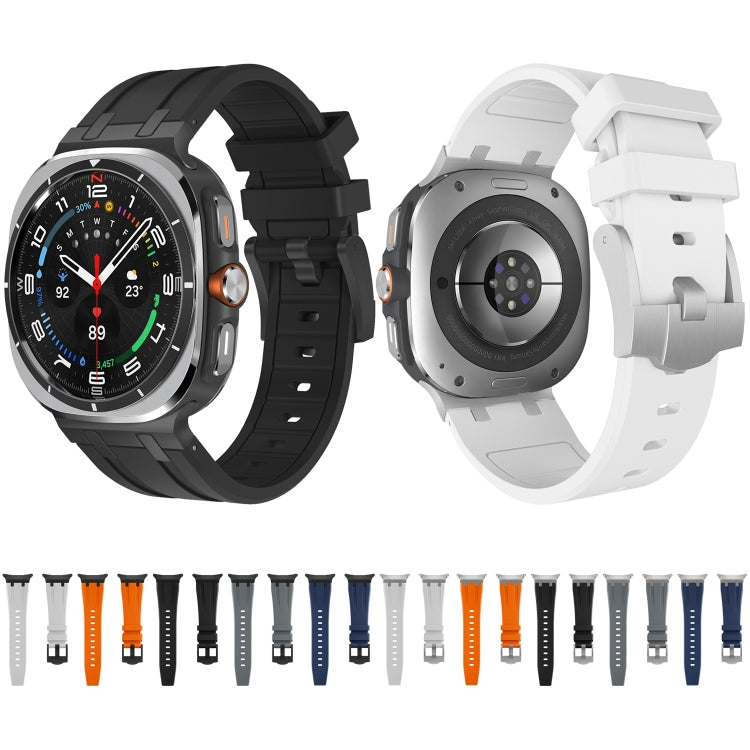 For Samsung Galaxy Watch Ultra 47mm AP Series Liquid Silicone Watch Band(Silver Orange) - free shipping - PMc TechLife - Order now!