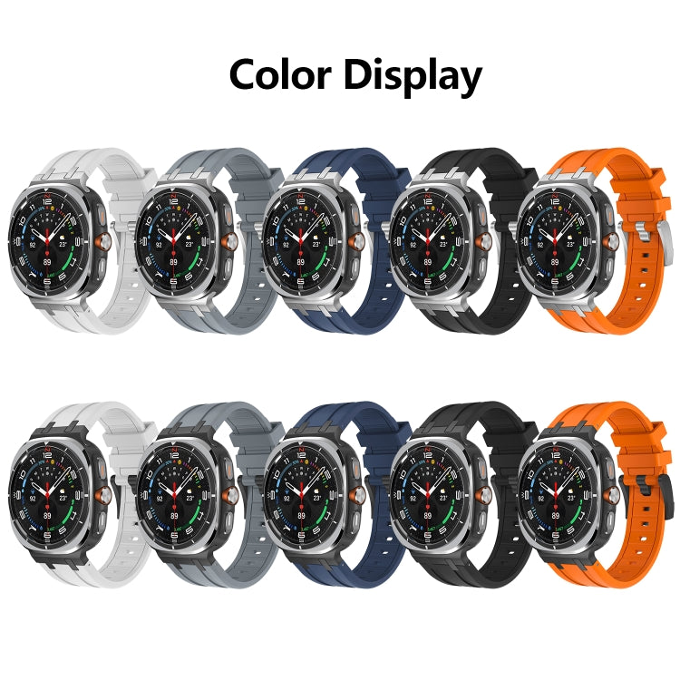 For Samsung Galaxy Watch Ultra 47mm AP Series Liquid Silicone Watch Band(Black Blue) - free shipping - PMc TechLife - Order now!