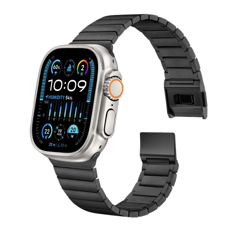 For Apple Watch 46mm / 49mm / 45mm / 44mm Bamboo Norman Buckle Stainless Steel Watch Band(Black) - free shipping - PMC TechLife - Order now!