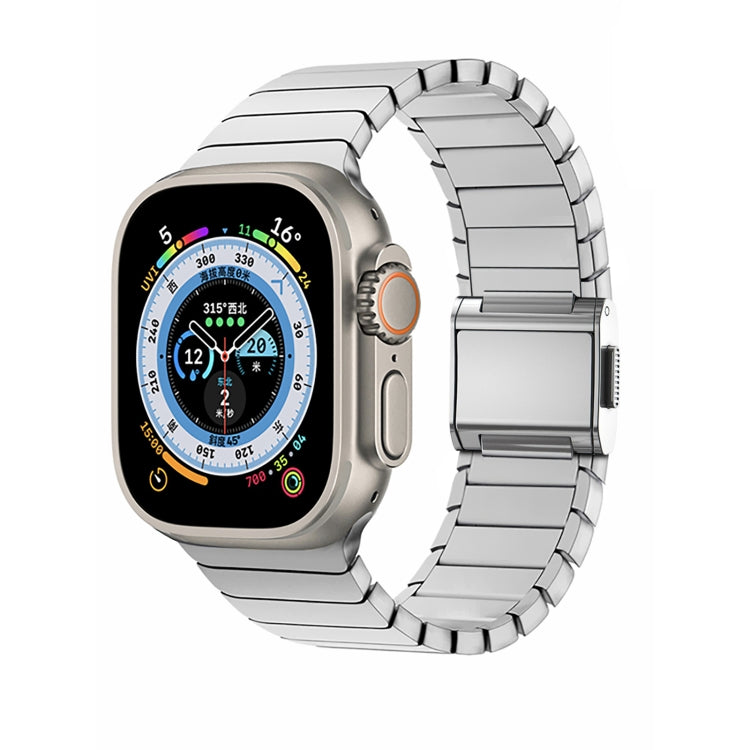 For Apple Watch 46mm / 49mm / 45mm / 44mm Bamboo Norman Buckle Stainless Steel Watch Band(Silver) - free shipping - PMC TechLife - Order now!