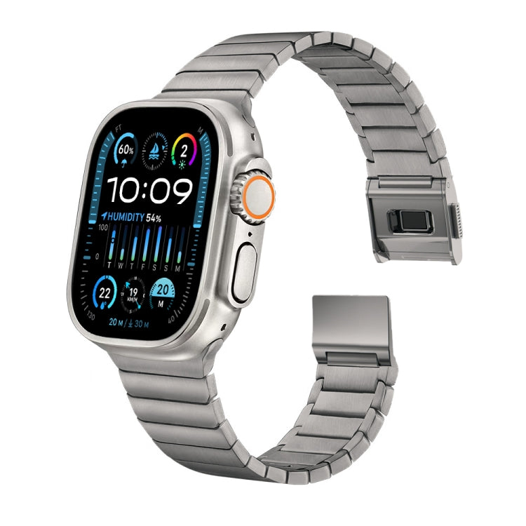 For Apple Watch 46mm / 49mm / 45mm / 44mm Bamboo Norman Buckle Stainless Steel Watch Band(Natural) - free shipping - PMC TechLife - Order now!