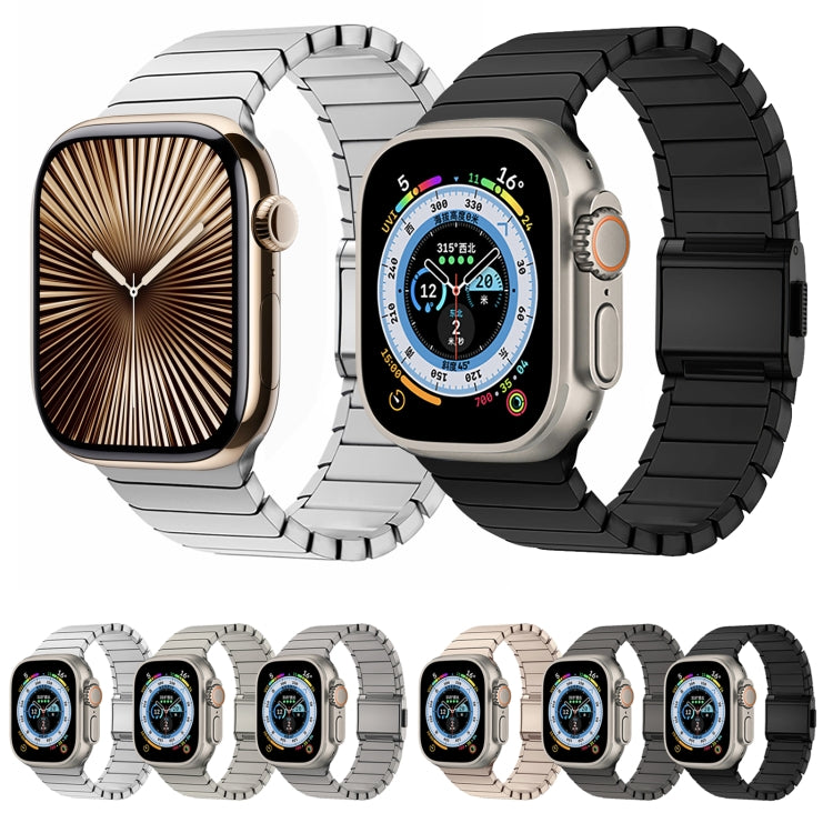 For Apple Watch 42mm / 41mm / 40mm / 38mm Bamboo Norman Buckle Stainless Steel Watch Band(Gold) - free shipping - PMC TechLife - Order now!