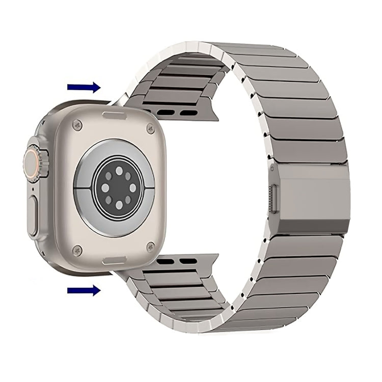 For Apple Watch 46mm / 49mm / 45mm / 44mm Bamboo Norman Buckle Stainless Steel Watch Band(Silver) - free shipping - PMC TechLife - Order now!