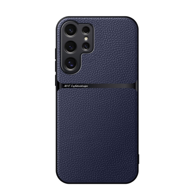 For Samsung Galaxy S25 Ultra 5G Litchi Leather Magnetic Full Coverage Shockproof Phone Case(Navy Blue) - Galaxy S25 Ultra 5G Cases by PMC Jewellery | Online Shopping South Africa | PMC Jewellery | Buy Now Pay Later Mobicred