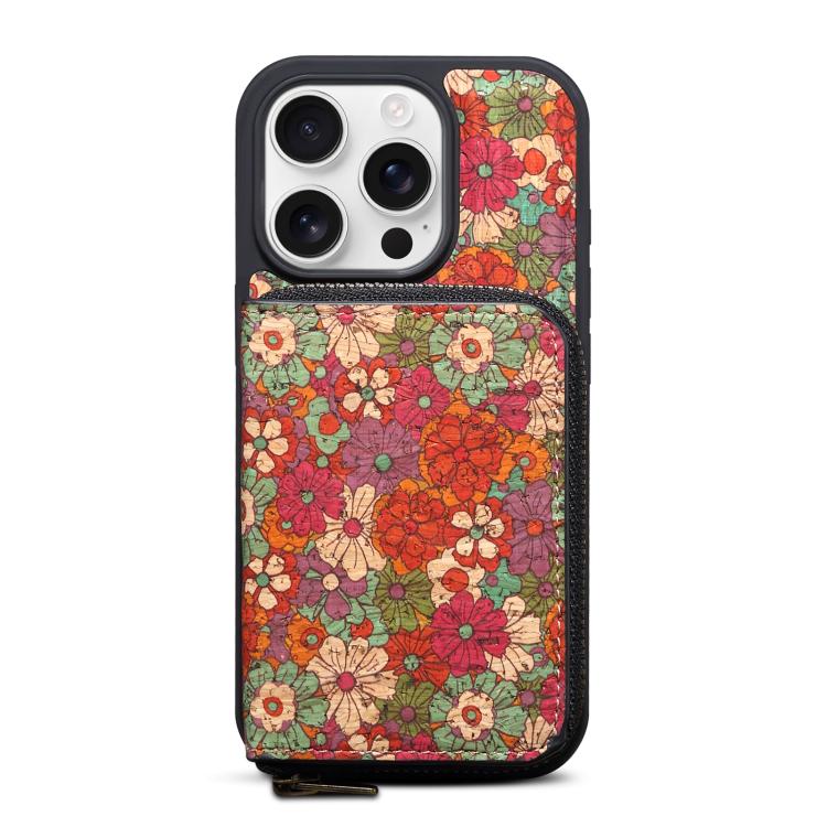 For iPhone 16 Denior D23 MagSafe Detachable Zipper Wallet Holder Phone Case(Red) - iPhone 16 Cases by Denior | Online Shopping South Africa | PMC Jewellery | Buy Now Pay Later Mobicred