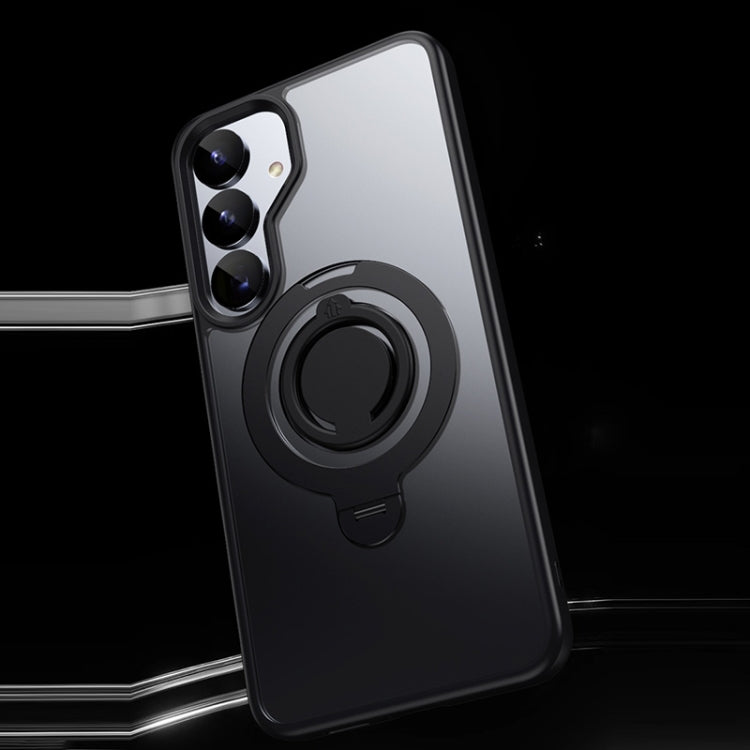 For Samsung Galaxy S25 5G Frosted MagSafe Phone Case with 360 Degree Rotating Holder(Grey) - free shipping - PMC Jewellery - Order now!