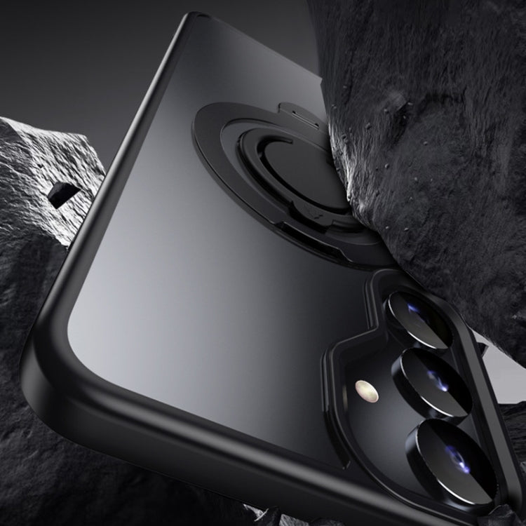 For Samsung Galaxy S25+ 5G Frosted MagSafe Phone Case with 360 Degree Rotating Holder(Black) - Galaxy S25+ 5G Cases by PMC Jewellery | Online Shopping South Africa | PMC Jewellery | Buy Now Pay Later Mobicred