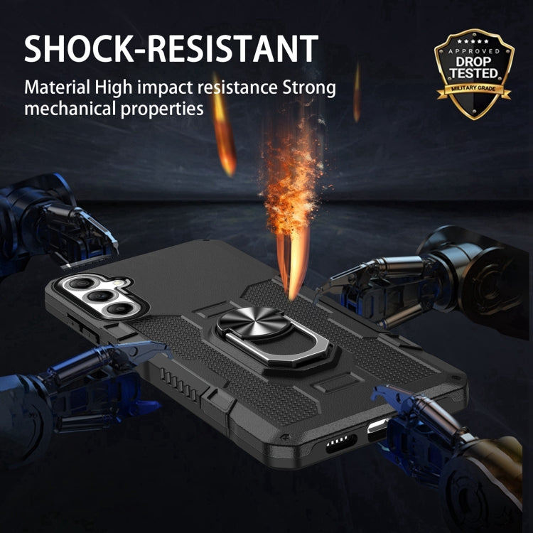 For Samsung Galaxy S25 5G Ring Holder Armor Hybrid Phone Case(Black) - free shipping - PMC Jewellery - Order now!