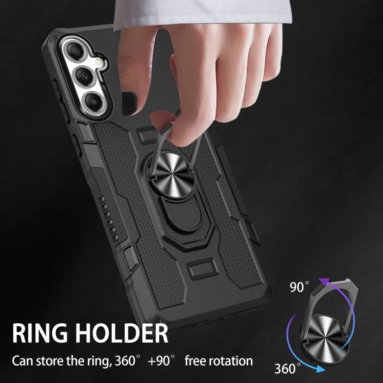 For Samsung Galaxy S25 5G Ring Holder Armor Hybrid Phone Case(Black) - free shipping - PMC Jewellery - Order now!