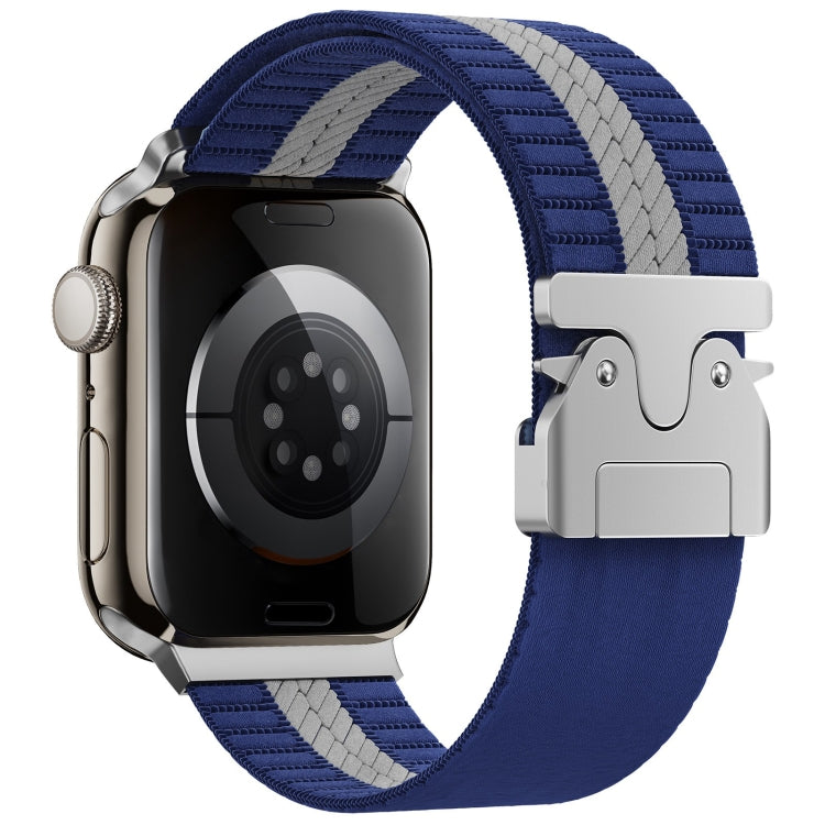 For Apple Watch 46mm / 49mm / 45mm / 44mm Parachute Buckle Braided Nylon Watch Band(Blue White) - free shipping - PMc TechLife - Order now!