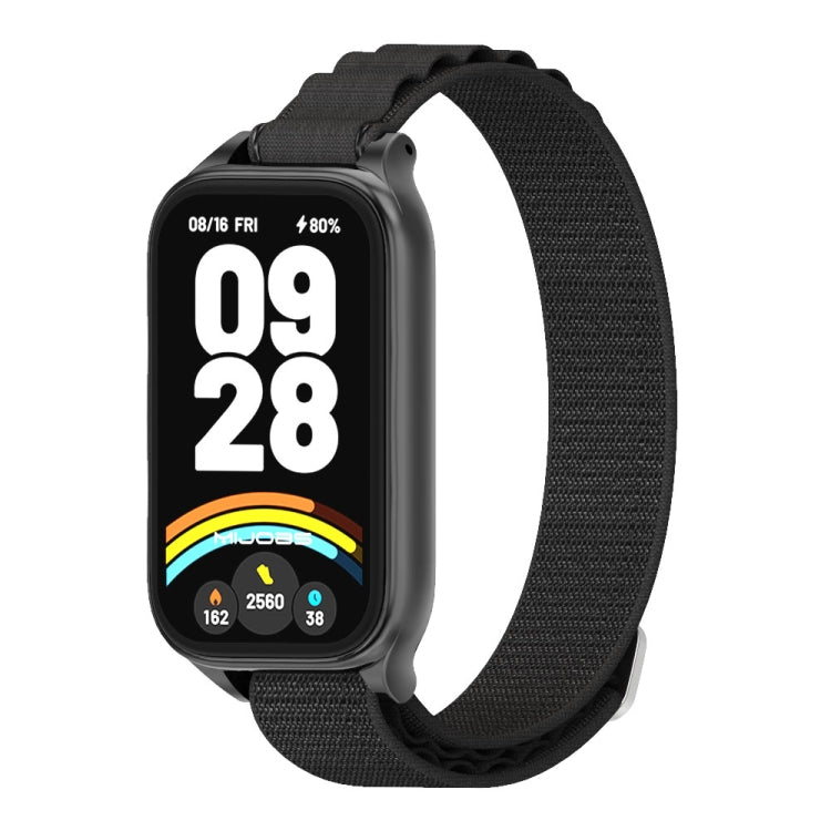 For Xiaomi Smart Band 9 Active / Redmi Band 3 Mijobs Metal Shell Nylon Watch Band(Black) - Watch Bands by MIJOBS | Online Shopping South Africa | PMc TechLife | Buy Now Pay Later Mobicred