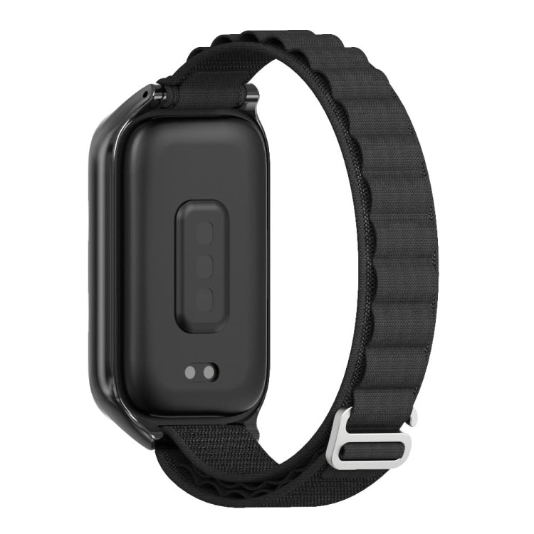 For Xiaomi Smart Band 9 Active / Redmi Band 3 Mijobs Metal Shell Nylon Watch Band(Black) - Watch Bands by MIJOBS | Online Shopping South Africa | PMc TechLife | Buy Now Pay Later Mobicred